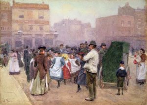 A Country Lane with Figures