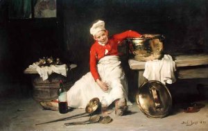 Kitchen boy on a cigarette break