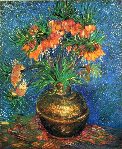 Fritillaries In A Copper Vase