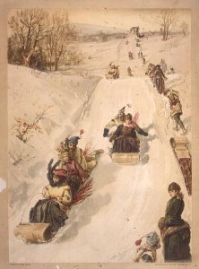 Tobogganing, by L. Prang and Co., 1886